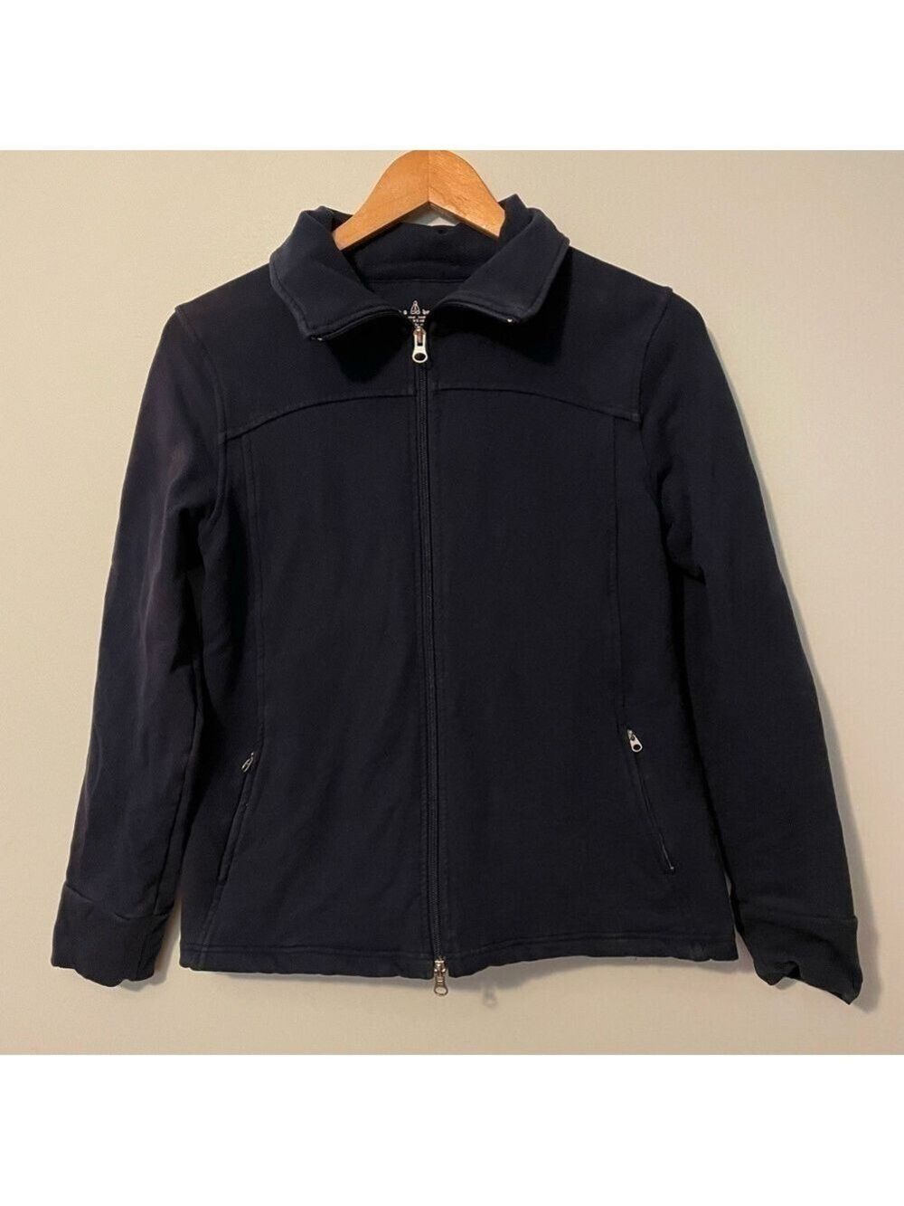 Neon Buddha Zip Up Sweater Navy Small